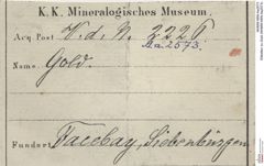 Etiketten zu Gold (NHMW-MIN-Aa2573)
